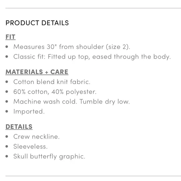 Torrid 1X Skull Butterfly Classic Fit Cotton Crew Neck Tank Top NWT - Picture 10 of 11